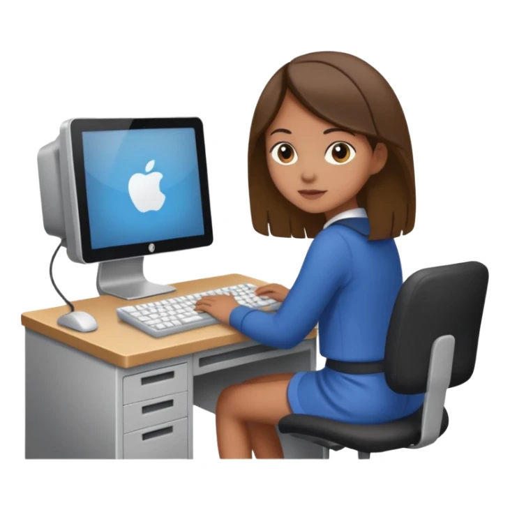 a girl entering/walking a computer room in an organized manner sticker