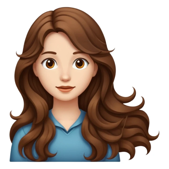 ragazza capelli mossi lunghi castani sticker