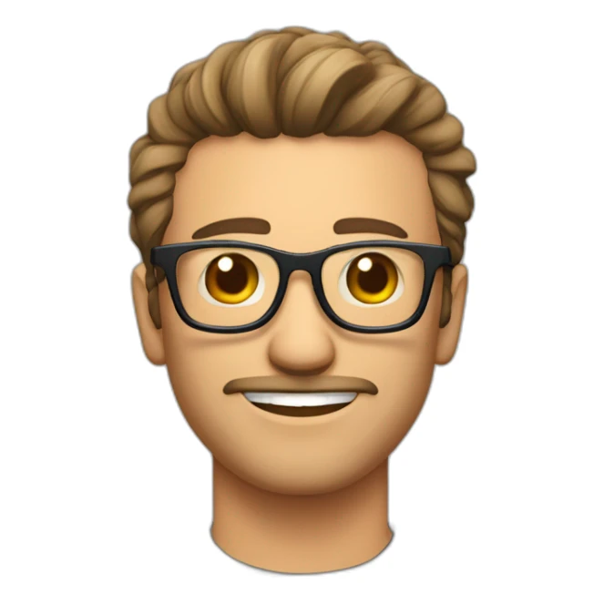 Hombre moreno de pelo corto con lentes sticker