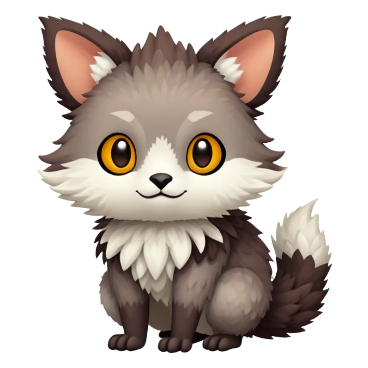 lush warm-colored Fakémon-Trico-creature (full body) sticker