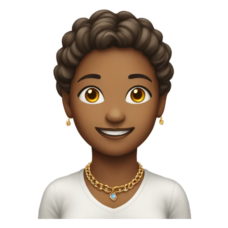 smiling girl with necklace sticker