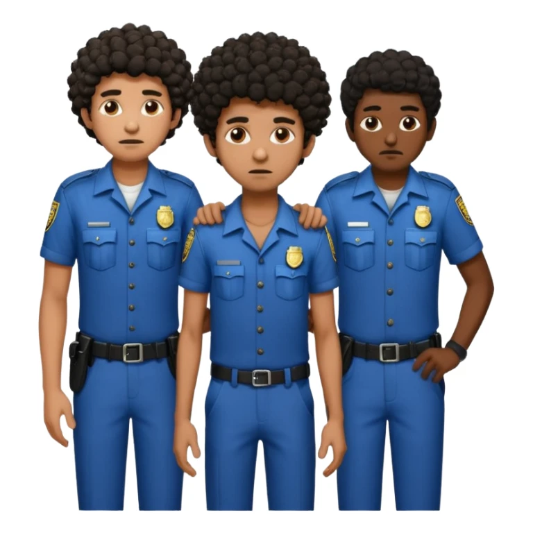 Make a dirty Indian with a short Afro that is curly hair getting arrested. Make the Indian skinny too. Give him a it support outfit not a police uniform sticker