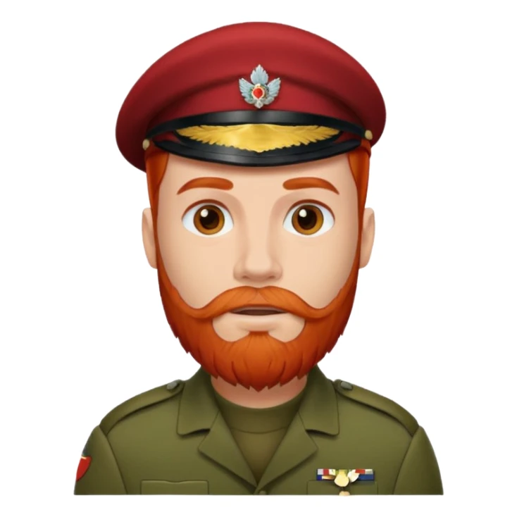 male soldier red hair style and bead sticker