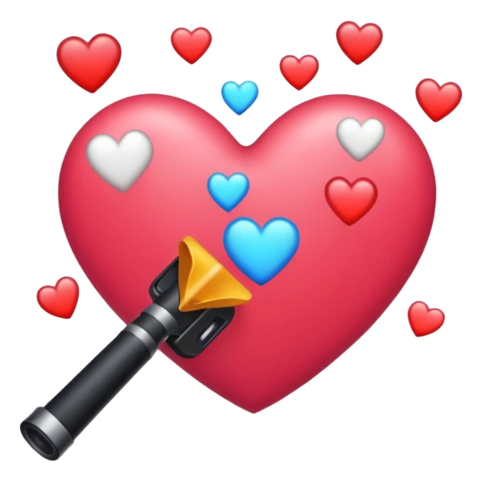 shooting hearts instead of stars sticker