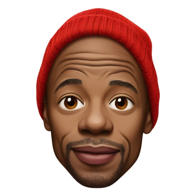 Dave Chapelle’s with red beanie and bright powdered color lips  sticker