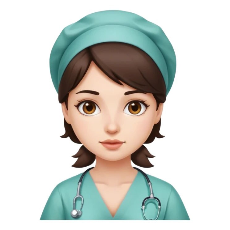 Pretty brunette girl becoming a surgeon  sticker
