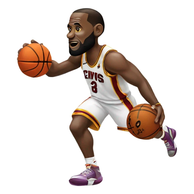 Lebron james shooting a basketball sticker