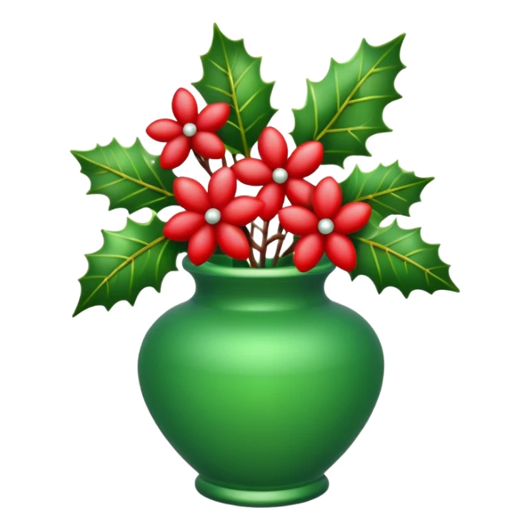 Christmas vase with flowers sticker