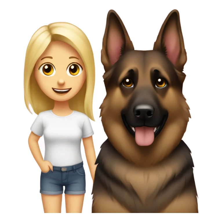 dark brown German shepherd and blond girlie sticker