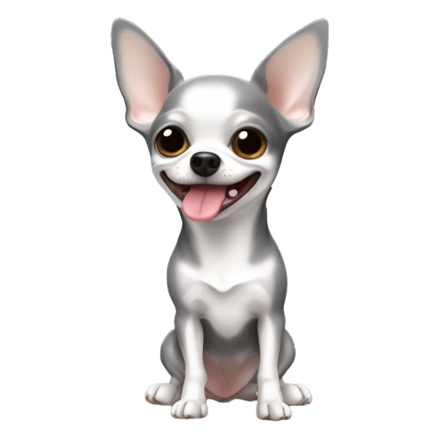 Grey Chihuahua with tongue sticking out￼ sticker