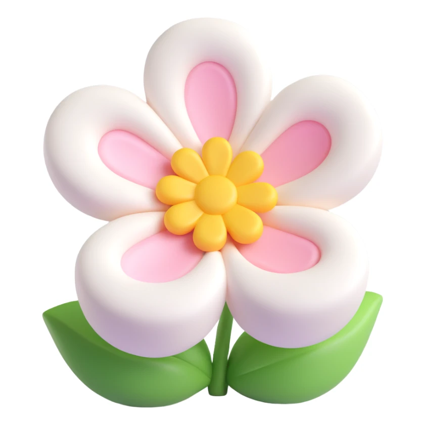 close-up of a flower-shaped marshmallow, showing its pillowy texture, gentle colors sticker