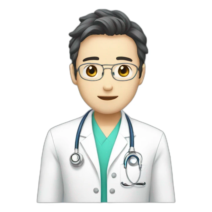 AI doctor in anime style sticker