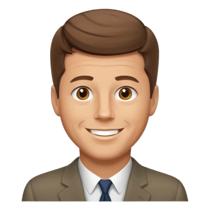 guy with a JFK style haircut that is medium brown. hazel eyes that lean green. light skin sticker