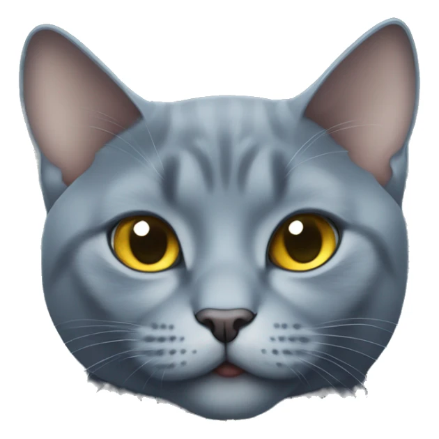 Plump Russian blue cat wearing a diamond chain in a Lamborghini  sticker