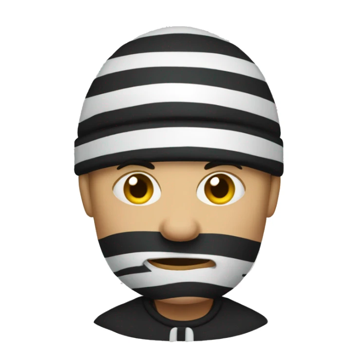 Robber emoji with striped clothing sticker