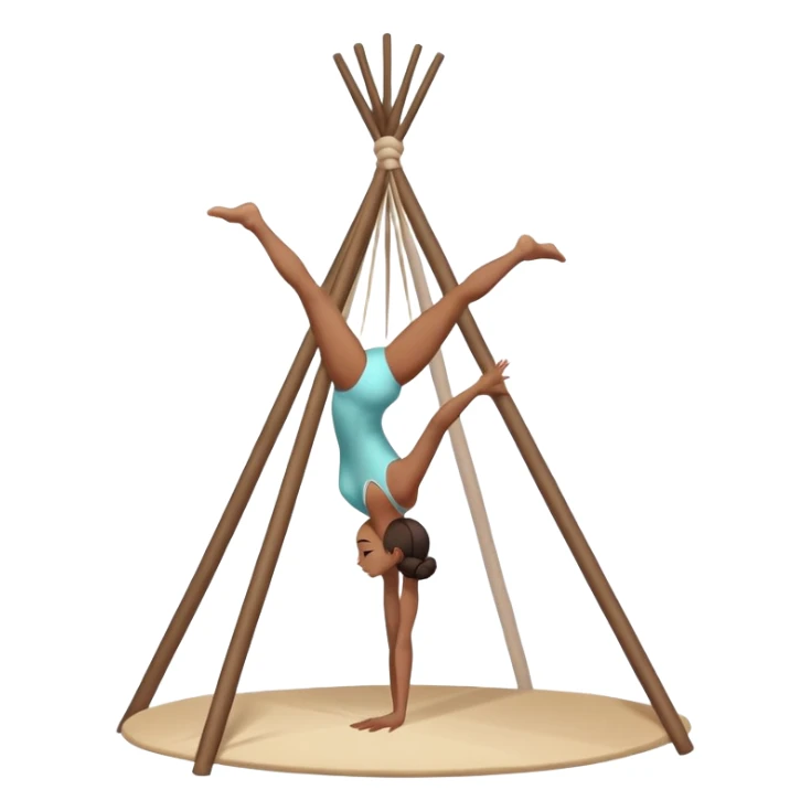 Woman doing gymnastics on a tepee sticker