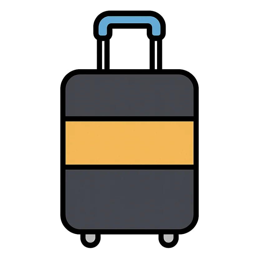 black luggage sticker