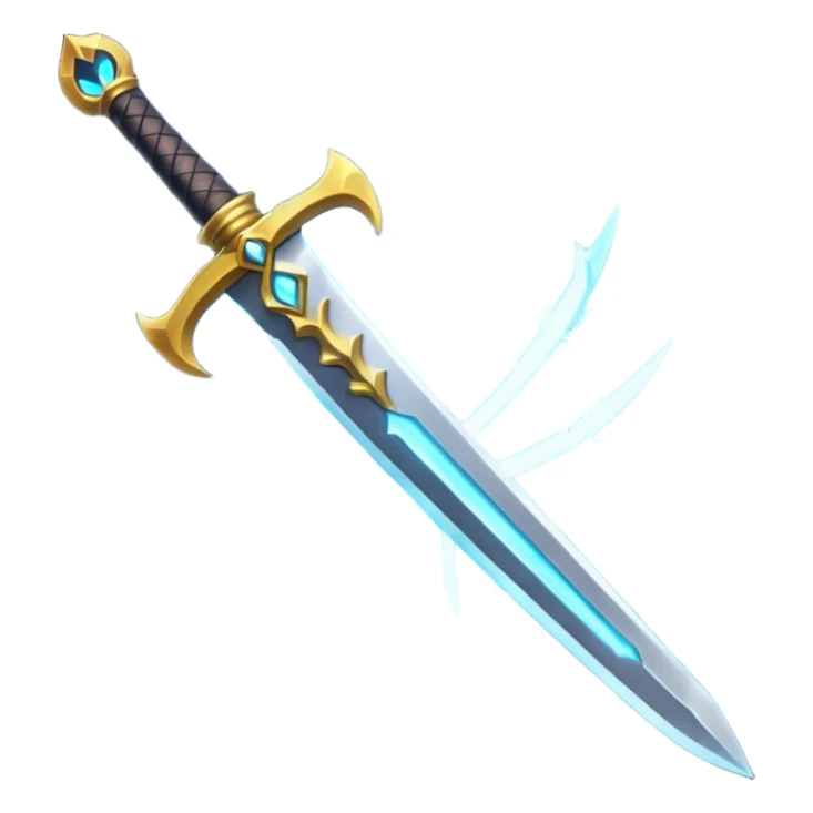 fantasy game icon, sword, magic, time rift, emoji style, for 'Aeonrith' sticker