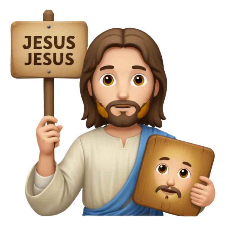 Jésus avec une pancarte dans ses mains dans ses mains sticker