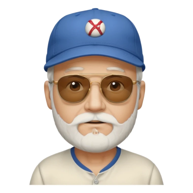 walking old white man wearing baseball cap with soft beard  and dark sunglasses sticker