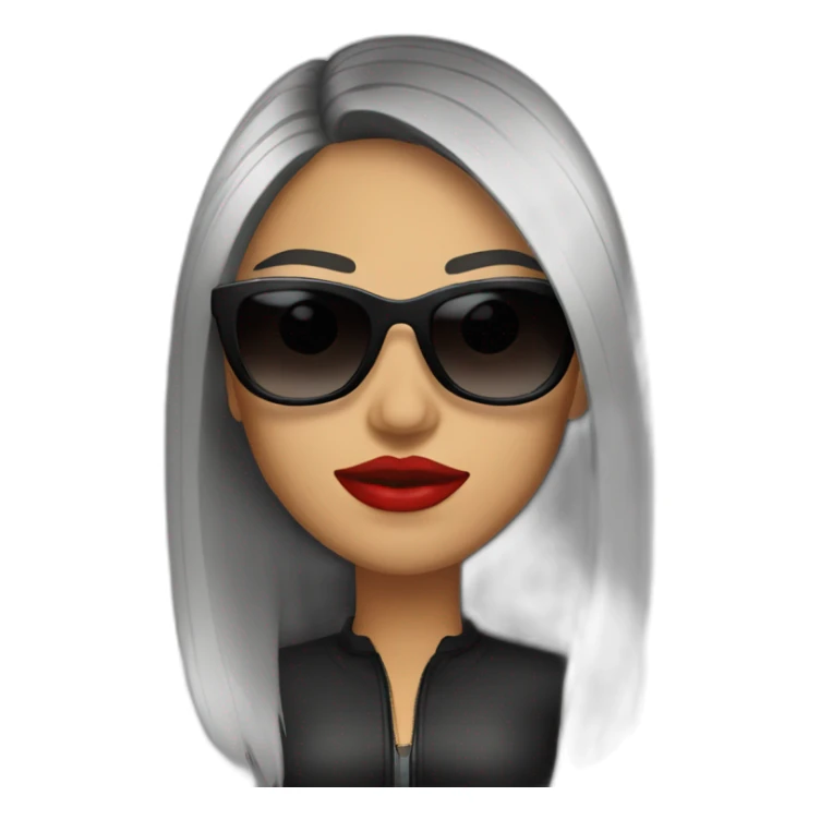 latina with sunglasses and dark straight hair with big lips sticker