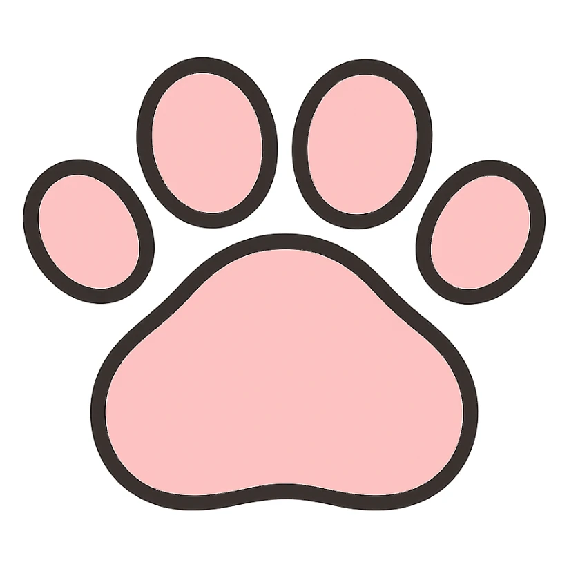 a cute and friendly pink paw print emoji, remove face sticker