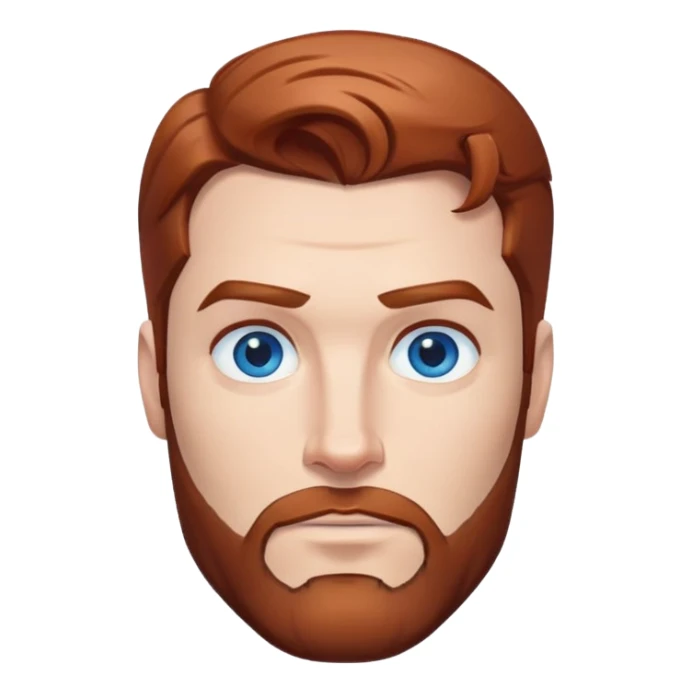 Flying superman with redish brownish hair - blue eyes, trimmed beard sticker
