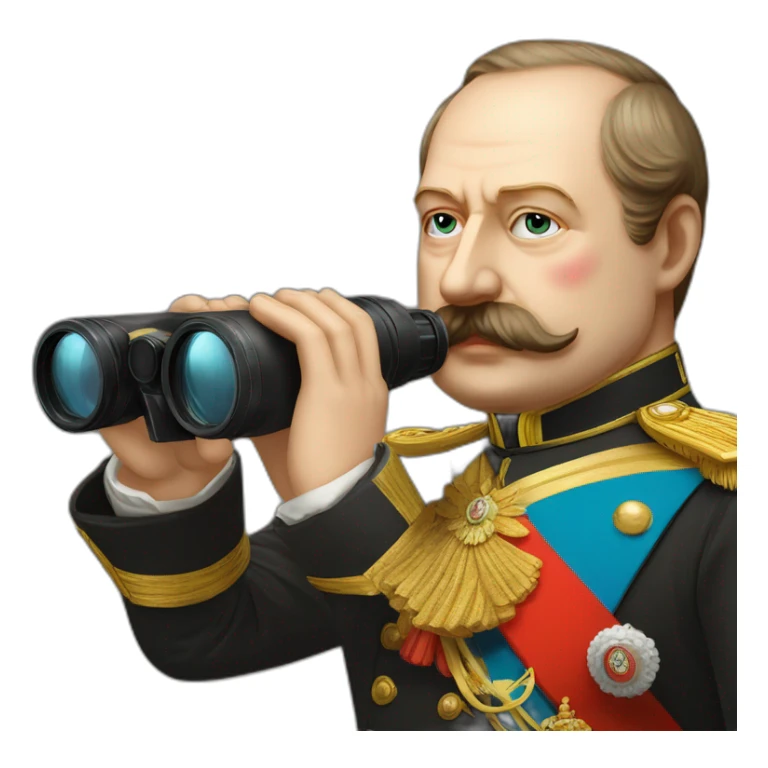 Russian emperor Alexander II with binocular sticker