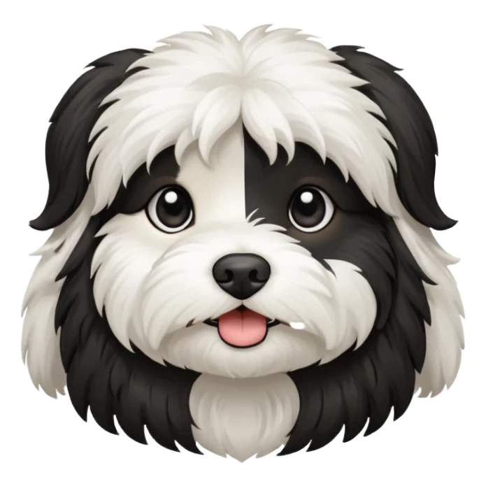 havanese female dog black and white sticker