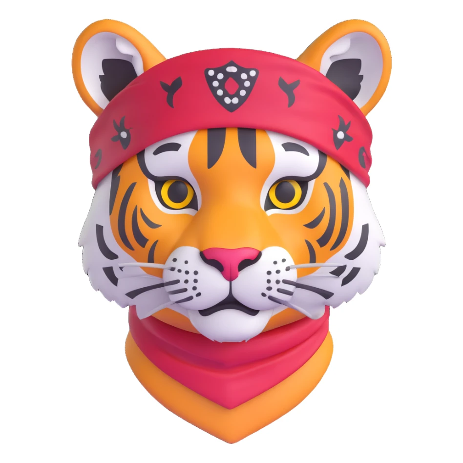 tiger face with a bandana sticker