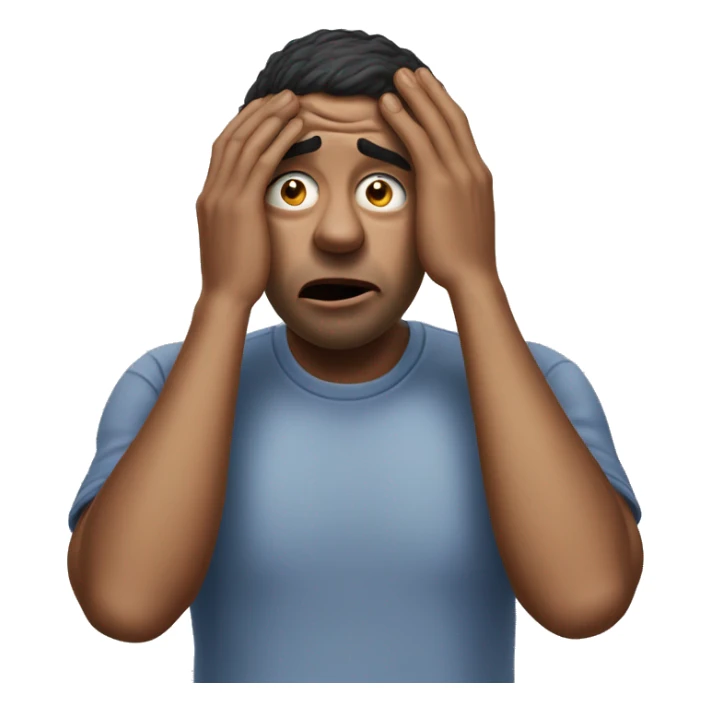 Photorealistic man scratches his head in confusion sticker