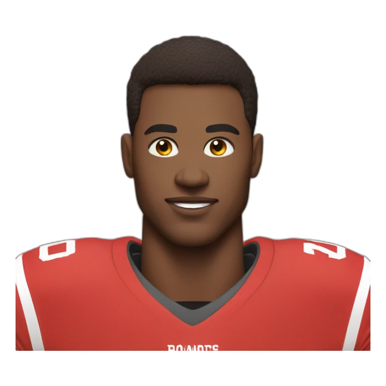 American Football player in red jersey sticker