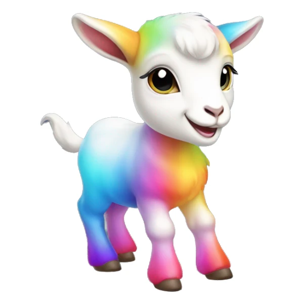 baby goat, rainbow, fruity, jelly, glow, colorful sticker