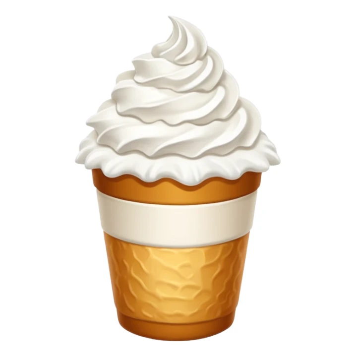Whipped cream in a small to-go cup sticker
