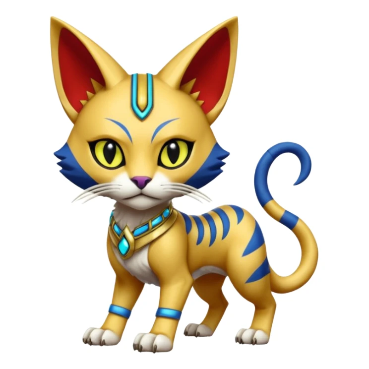 Bastet-Gatomon-Vernid-Protogen-Digimon-Fakémon-Pokémon-creature  sticker