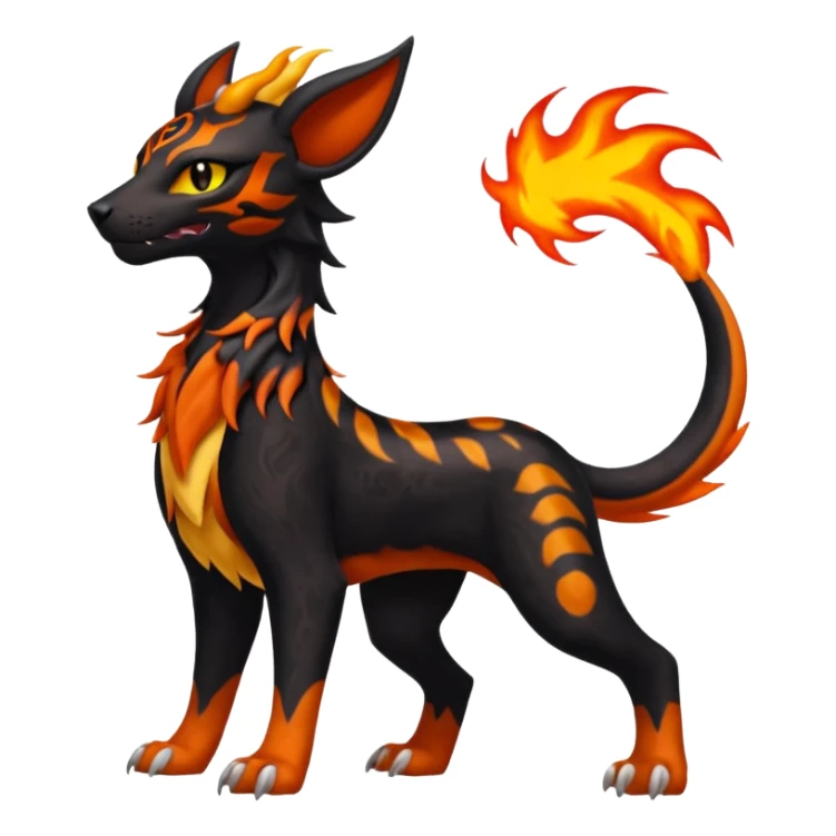 Elemental Groovy Diaphanous Scaley Demonic Liepard-Houndoom-Litten-Sprigatito-Pokémon-fusion-creature (full body) sticker