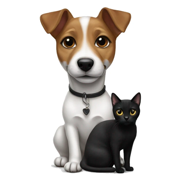 A genale jack russel terrier and a black cat sticker