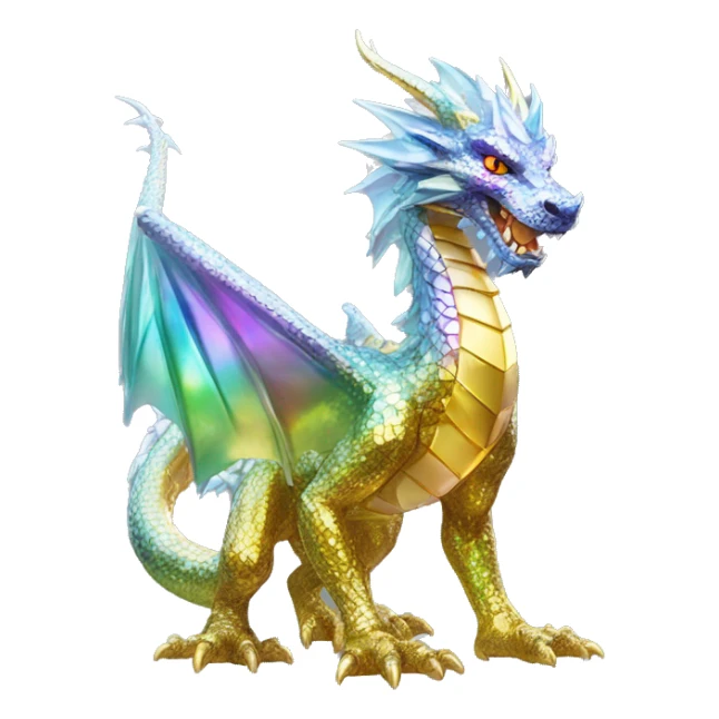 56-carat iridescent diamond crystal dragon full body sticker