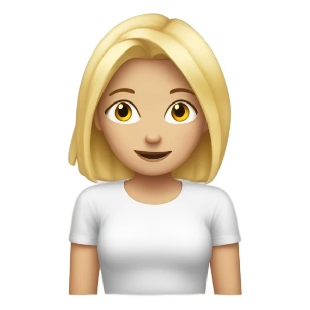 blonde girl hiding behind hands sticker