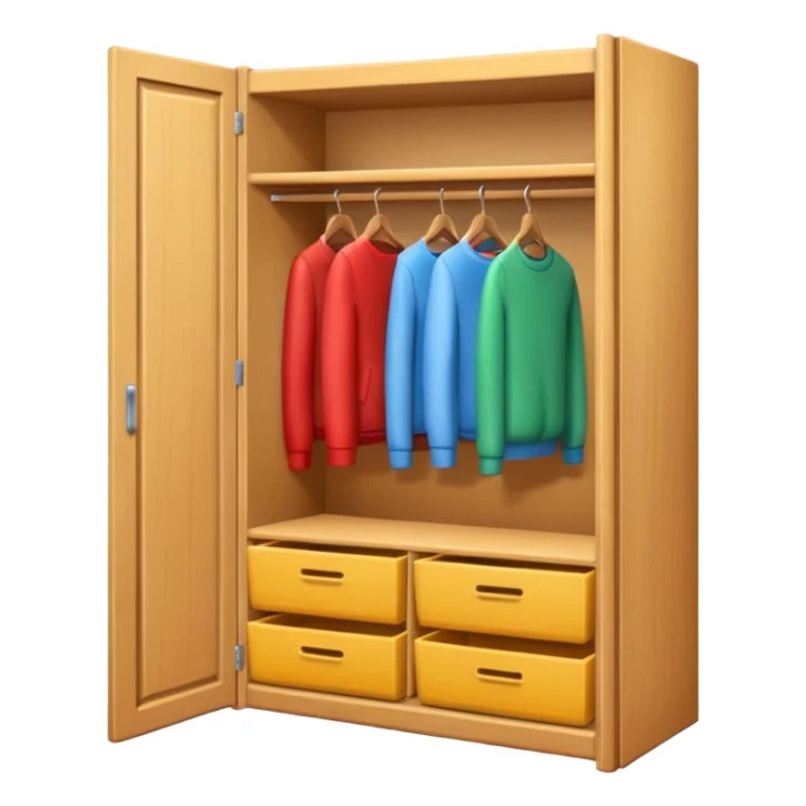 3D wardrobe shelf empty sticker