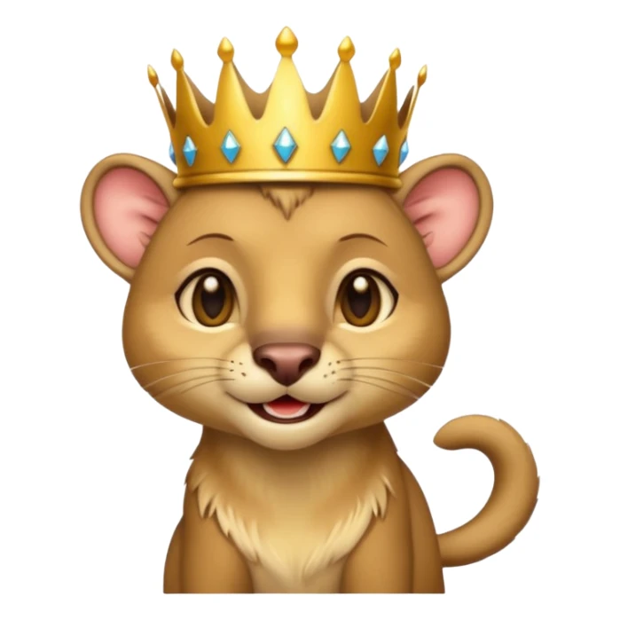 Fossa animal wearing a crown looks arrogantly smiley sticker