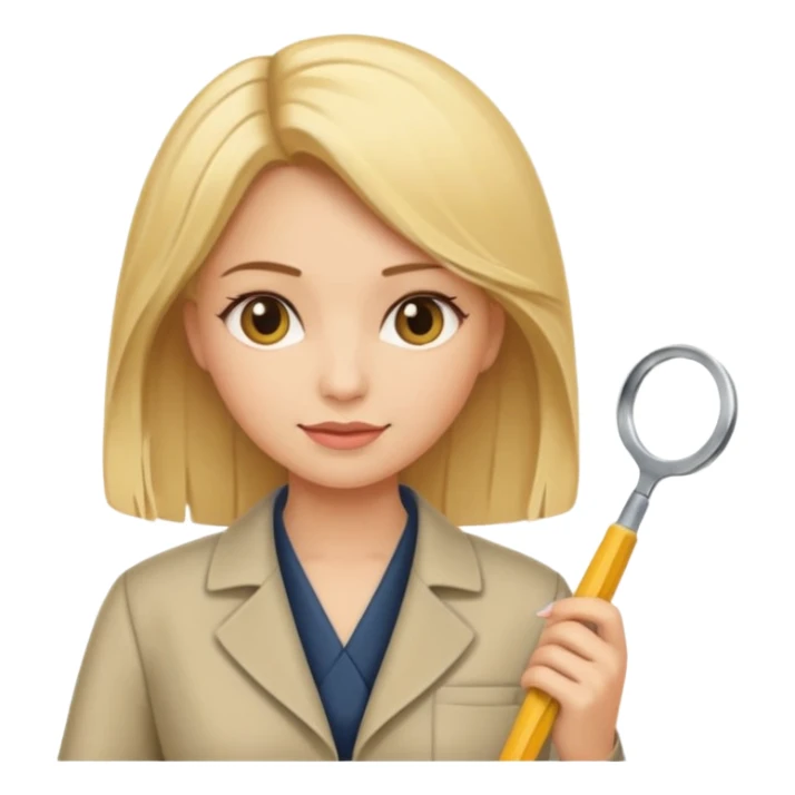 tailor woman holding measure blonde hair sticker