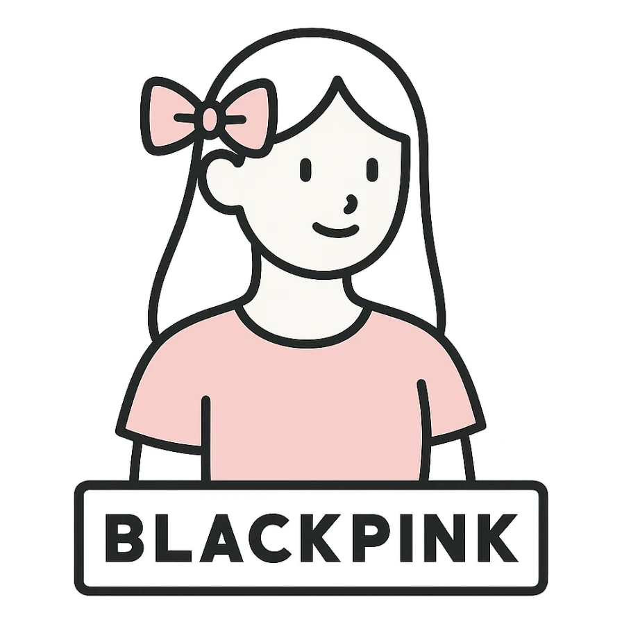 Blackpink inspired icon, pink and black, minimal and chic sticker
