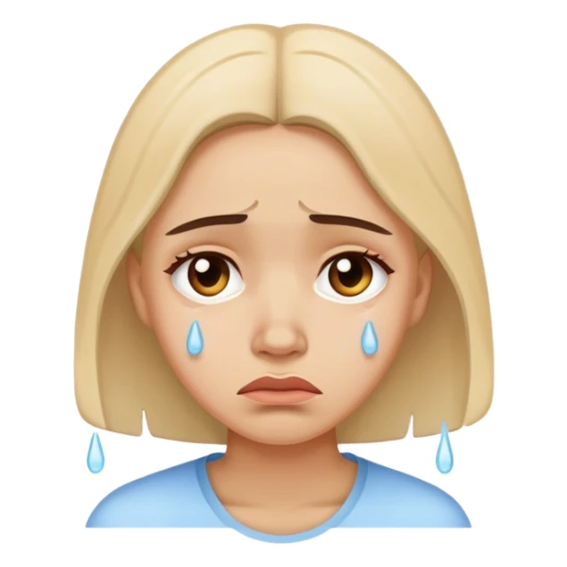 Sad woman face with tears  sticker