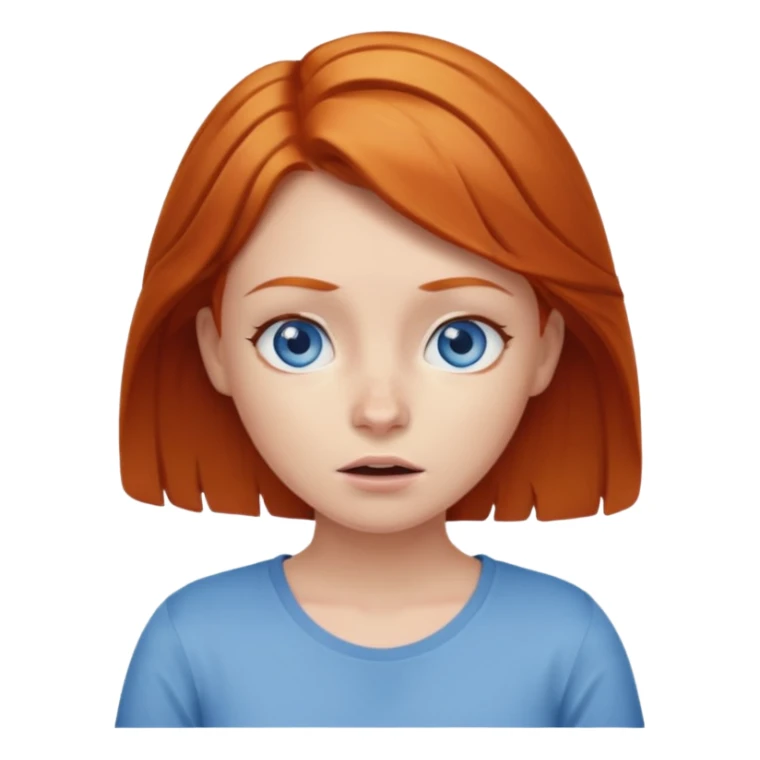 ginger haired girl with blue eyes shrugging sticker