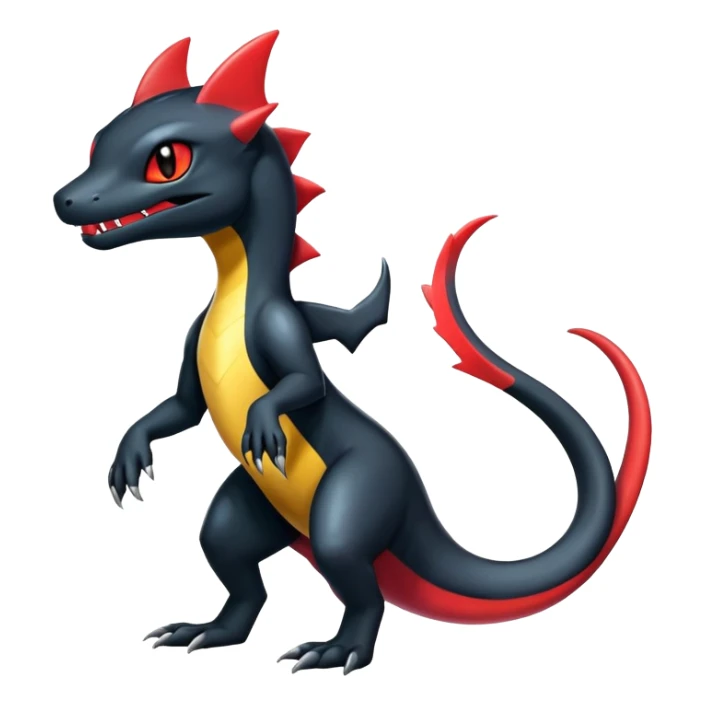 Shiny Salandit-Umbreon-Charmeleon-Fakémon-hybrid-creature (full body)  sticker