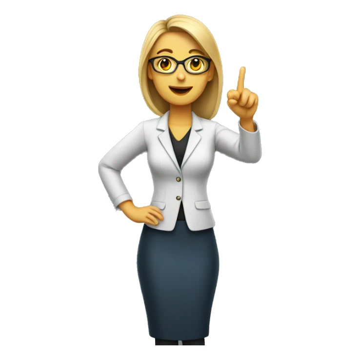 female young teacher pointing left full body sticker
