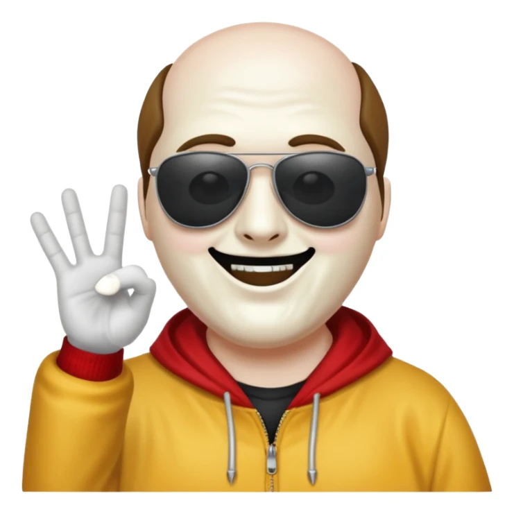 Ghostface with sunglassing saying hi sticker