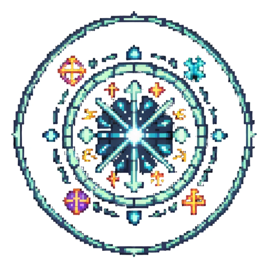 magical portal with sparkling light and mystic symbols sticker