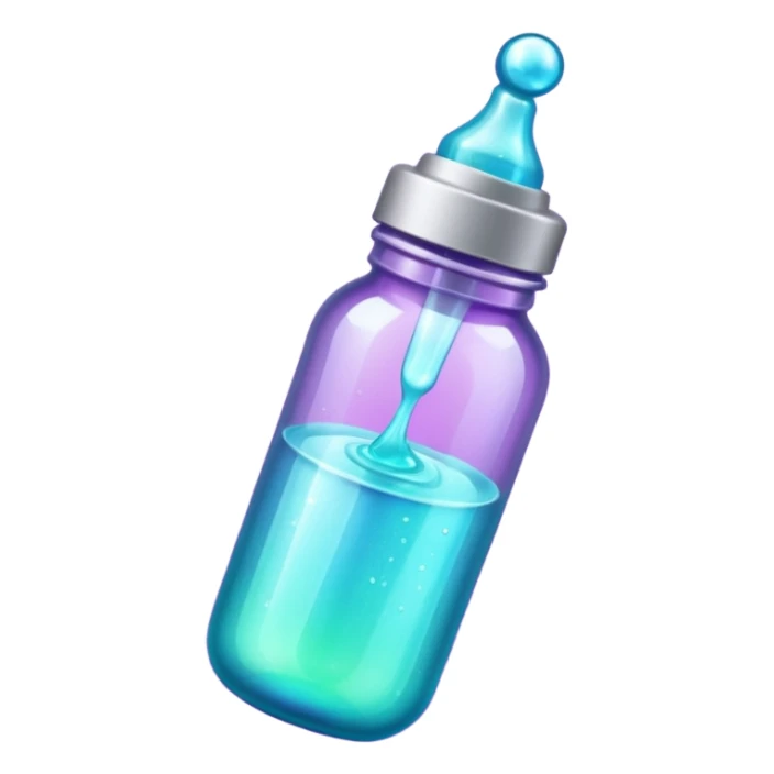 glitter purple and cian feeding bottle sticker